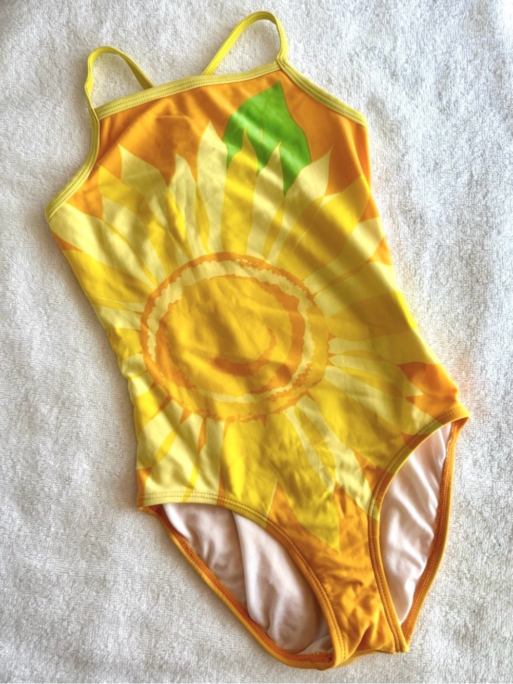 Hanna Andersson Sunflower One‑Piece Swimsuit — Size 120 cm (6–7Y)
